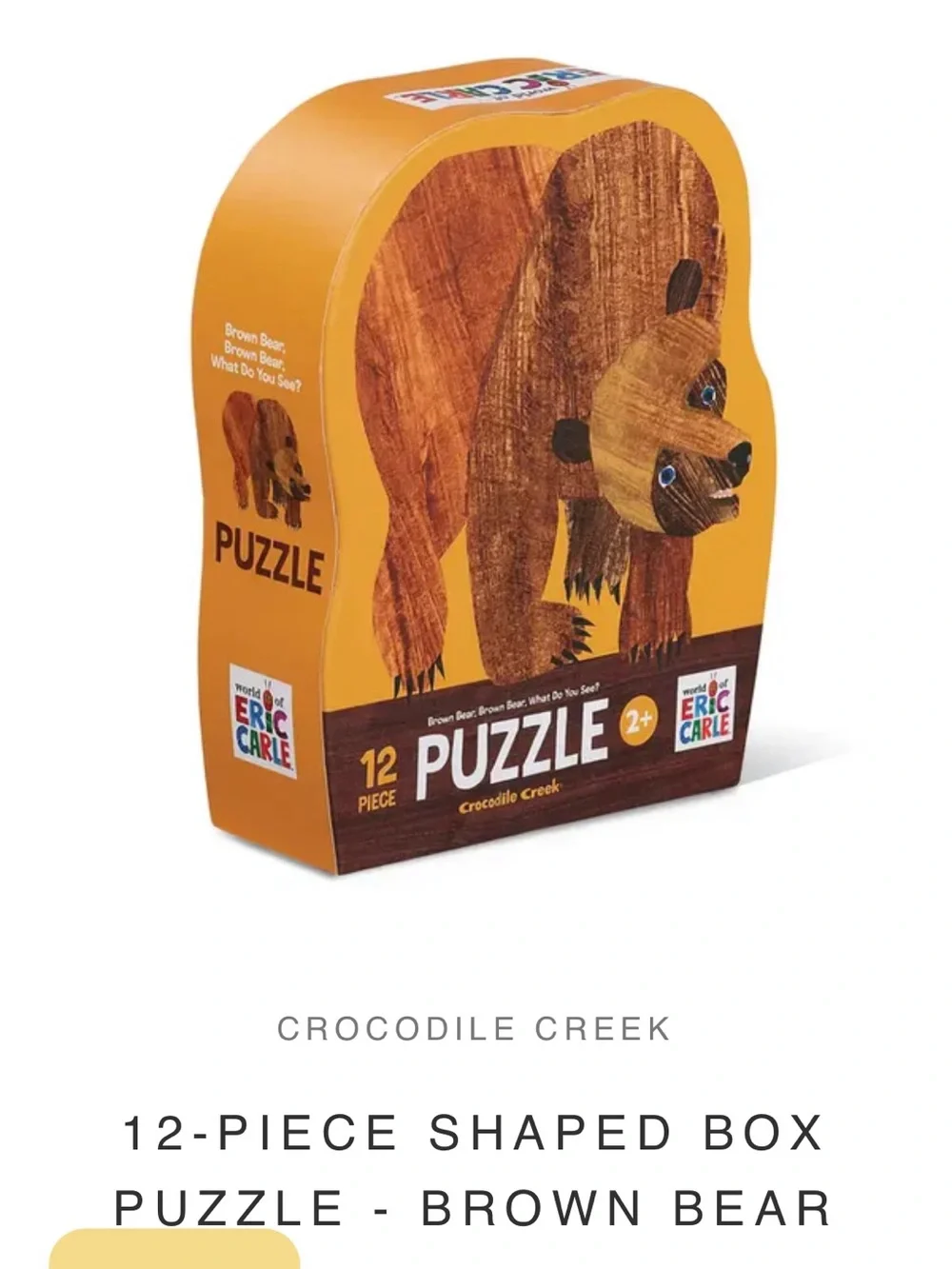 Crocodile Creek Eric Carle Brown Bear 12-Piece Shaped Puzzle - Brown